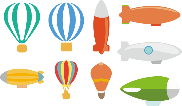 Воздушный шар дирижабль вектор