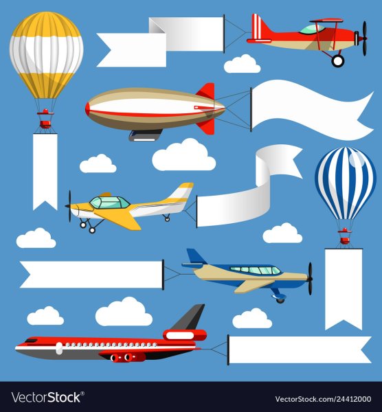 Самолет с флажком вектор