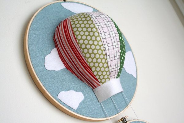 Воздушный шар аппликация из ткани