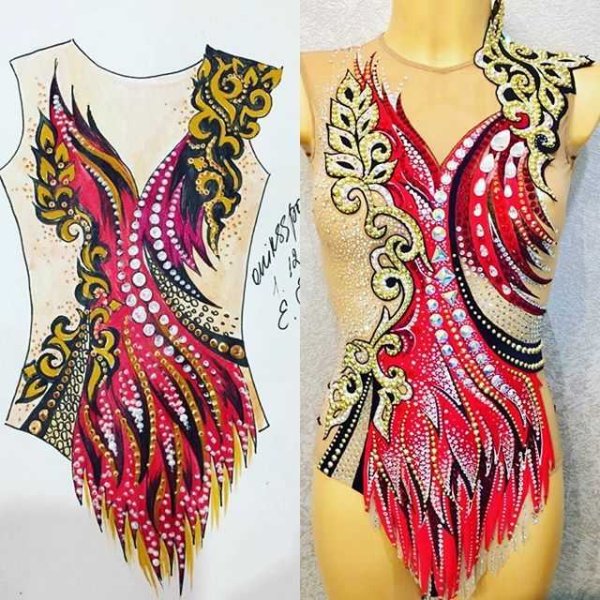 Эскизы купальников для художественной гимнастики