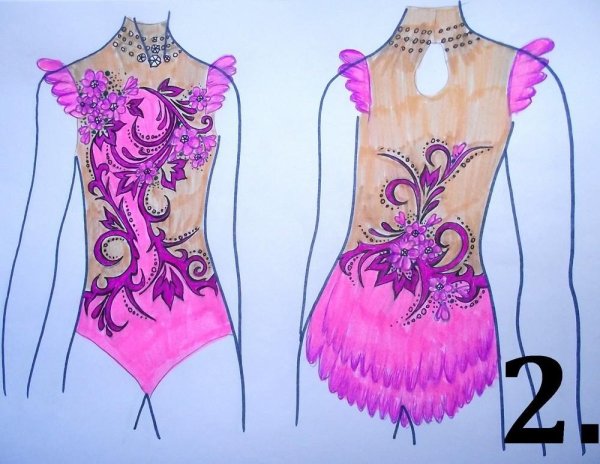 Эскизы купальников для художественной гимнастики