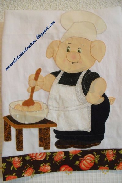 Аппликации на кухонных передниках