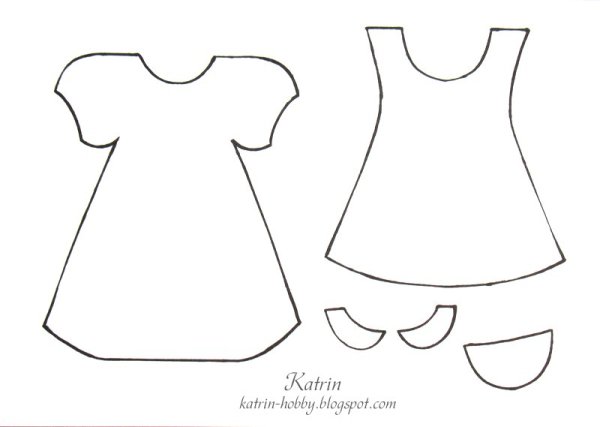 Трафарет платья для аппликации