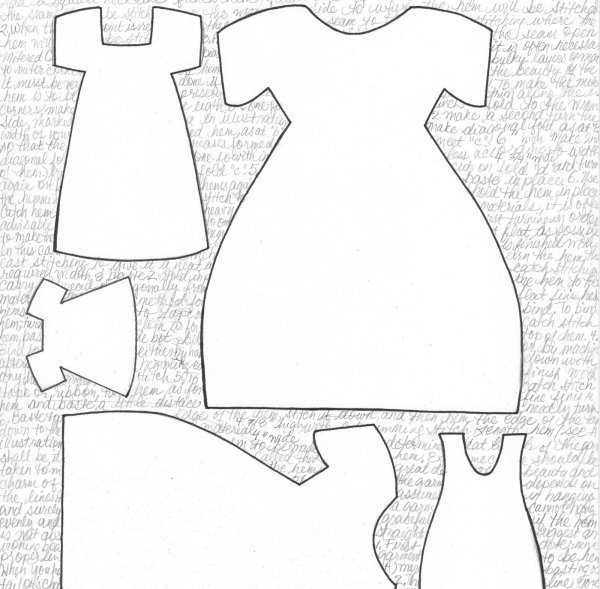 Трафарет платья для куклы