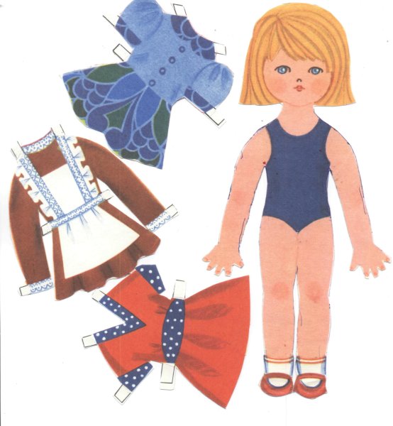 Кукла для одевания бумажная