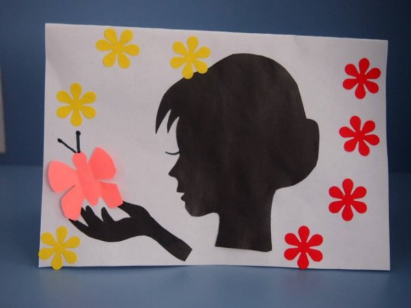 Аппликация подарок маме