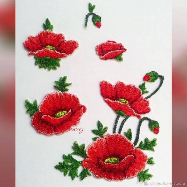 Термонаклейка вышивка цветы