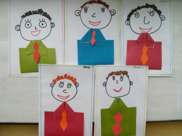 Портрет папы на 23 февраля старшая группа