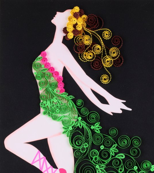 Квиллинг девушка в платье
