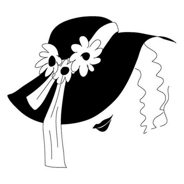 Дама в шляпе силуэт