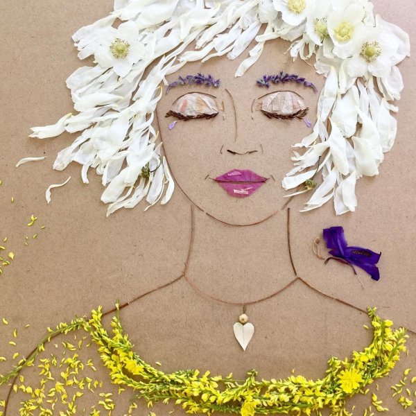 Портрет из природного материала