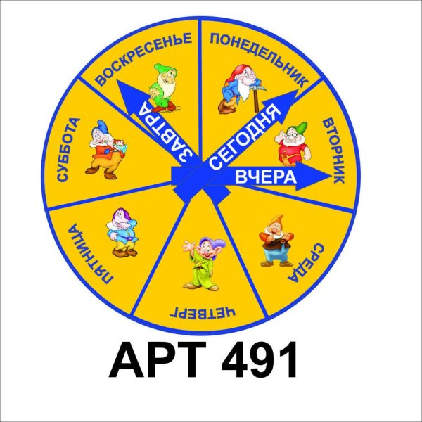 Макет дней недели для детского сада