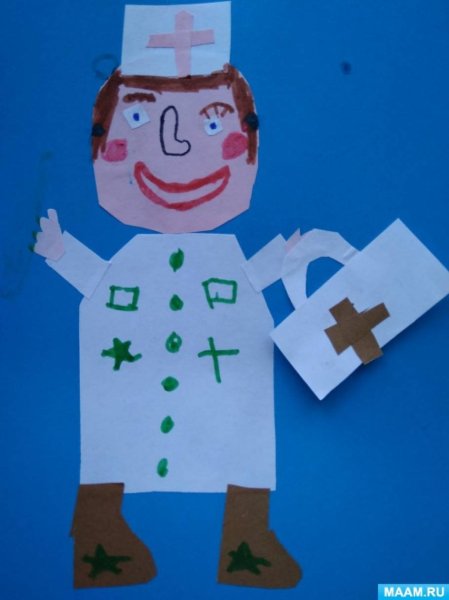 Аппликация доктор Айболит подготовительная группа