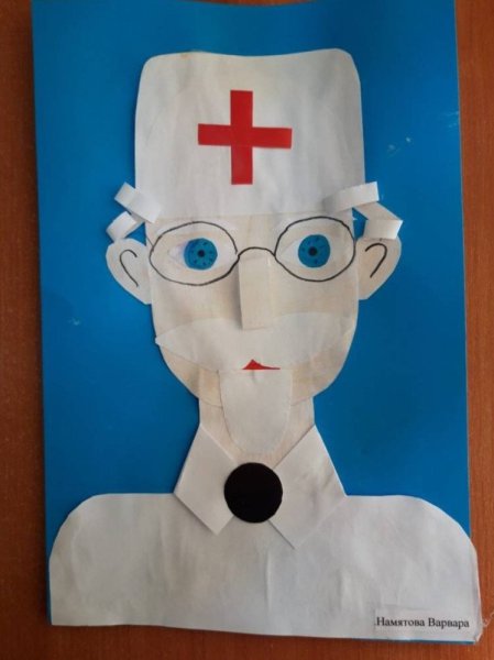 Аппликация доктор Айболит старшая