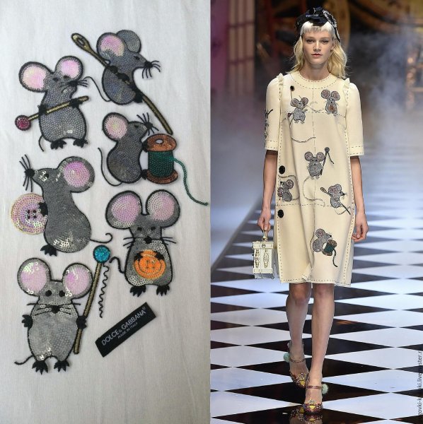 Платье с котиками Дольче и Габбана