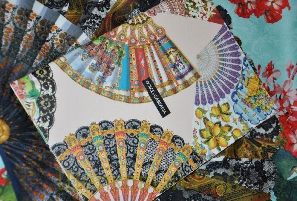 Полотно веер с тканью