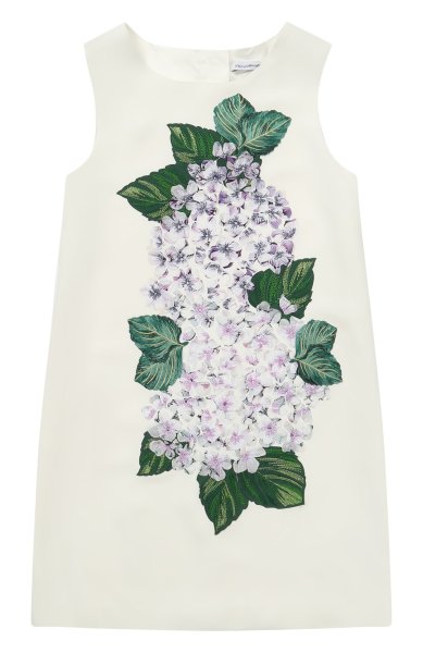 Платье с вышивкой гортензией Дольче Габбана