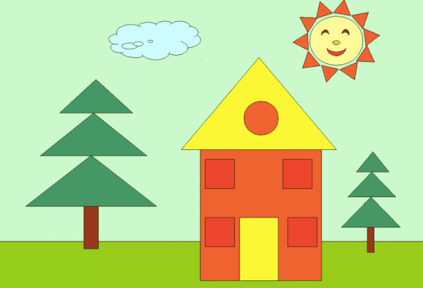 Домик из геометрических фигур