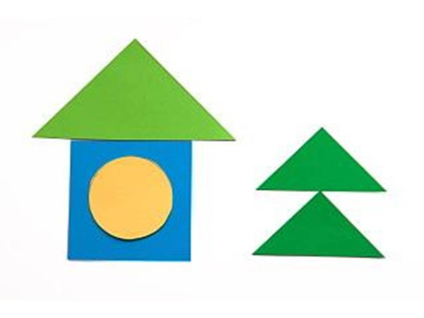 Аппликация домик из геометрических фигур