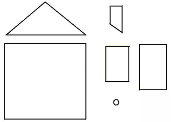 Домик из геометрических фигур
