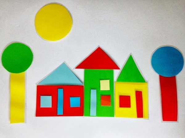 Аппликация из геометрических фигур для дошкольников