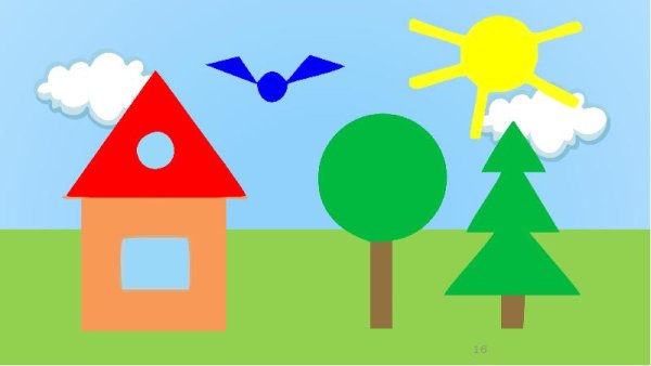 Сюжетная аппликация из геометрических фигур