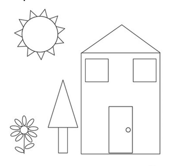 Домик из геометрических фигур