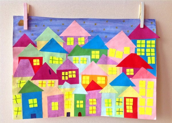 Объемная аппликация город