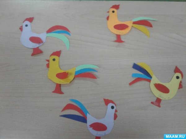 Аппликация домашние птицы