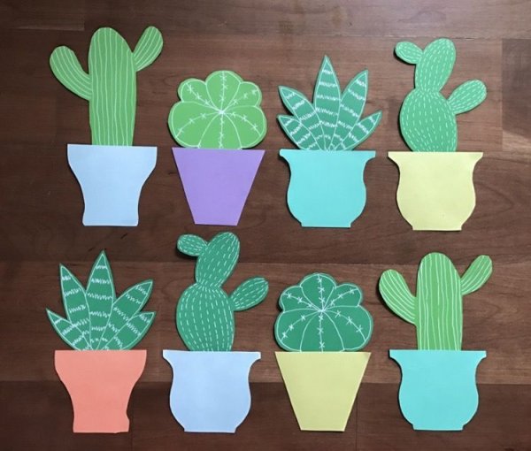 Кактус из бумаги