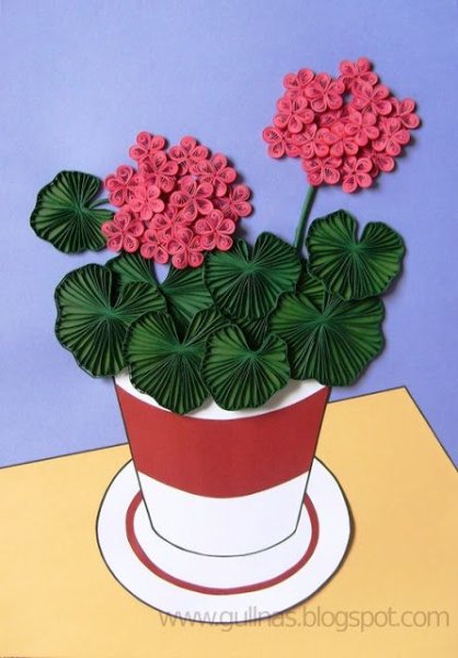 Аппликация комнатные цветы