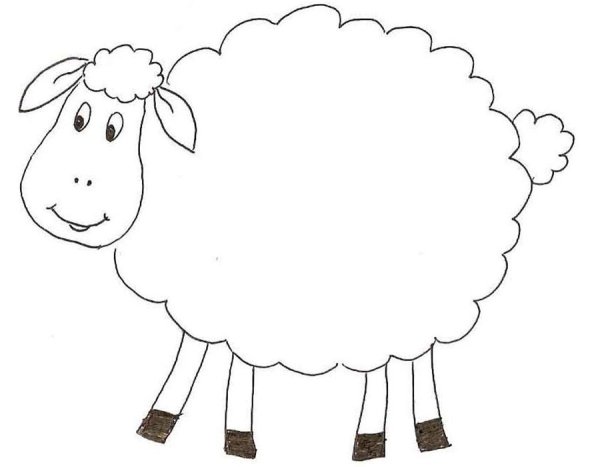 Овечка раскраска
