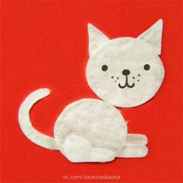 Кошка из ватных дисков
