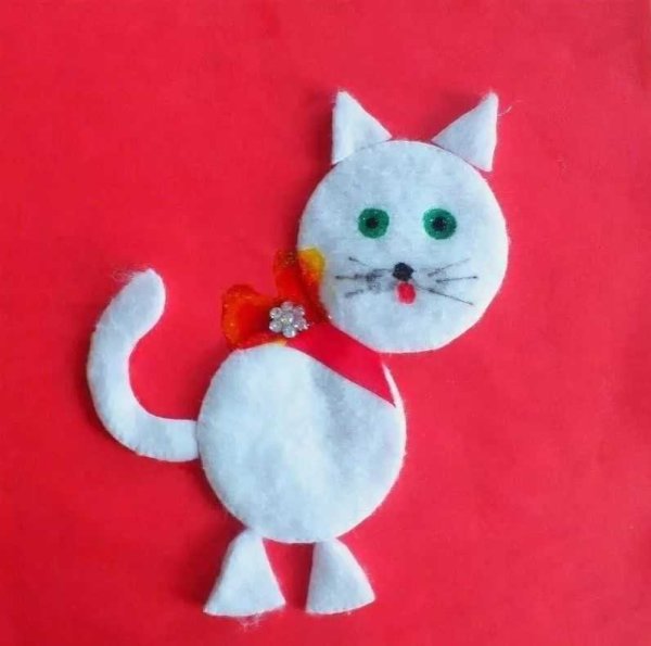 Аппликация из ватных дисков для детей