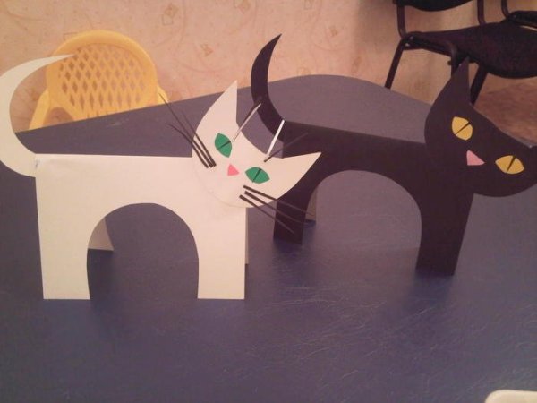 Кошка из картона и бумаги