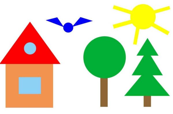 Аппликация из геометрических фигур для дошкольников