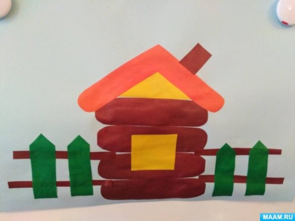 Аппликация Теремок в подготовительной группе