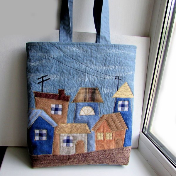 Лоскутные домики джинсовые