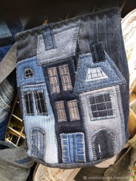 Лоскутные домики джинсовые
