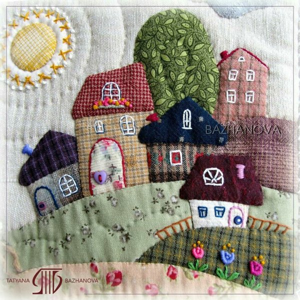 Лоскутная техника Боро домики