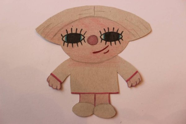 Аппликация Домовенок из бумаги