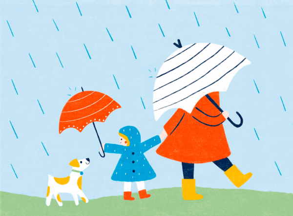 Дождливый день аппликация шаблон