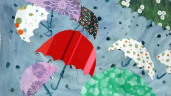 Дождливый день аппликация