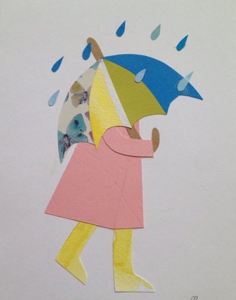 Аппликация зонтик
