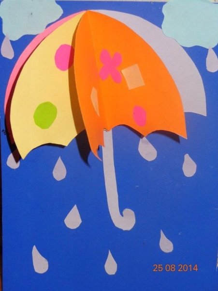 Аппликация зонтик объемный