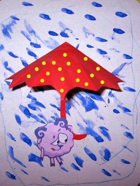 Аппликация зонтик