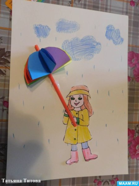 Аппликация дождь дождь