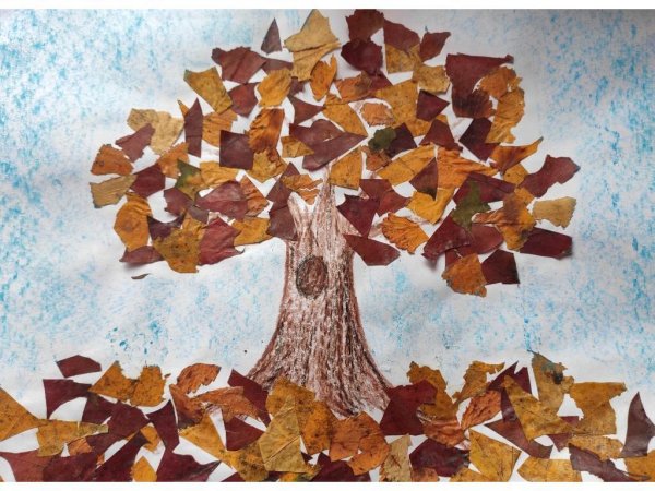 Осенний дуб аппликация