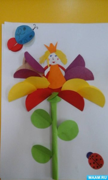 Аппликация Дюймовочка старшая группа