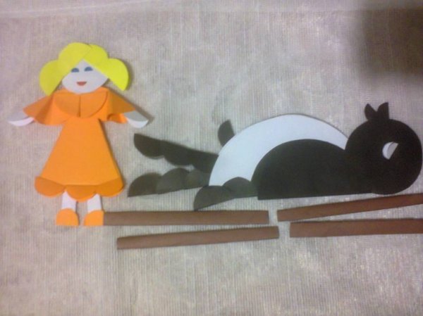 Аппликации к сказкам из цветной бумаги